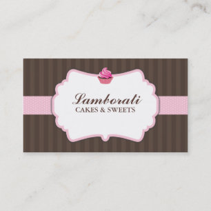 Kuchen-Bäckerei-Rosa-elegantes modernes niedliches Visitenkarte