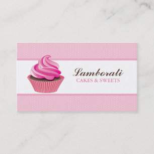 Kuchen-Bäckerei-Rosa-elegantes modernes niedliches Visitenkarte