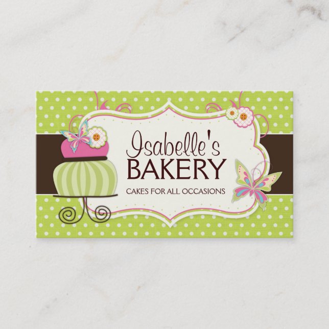 Kuchen-Bäckerei-Visitenkarte Visitenkarte (Vorderseite)