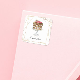 Kuchen / Backwaren Vielen Dank Business Sticker
