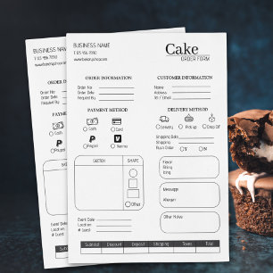 Kuchen Bestellung Form Bäckerei Kleines Unternehme