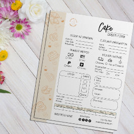 Kuchen Bestellung Form Bäckerei Kleines Unternehme Flyer