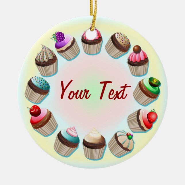 Kuchen-bunte Kreis-Verzierung Keramik Ornament (Vorne)