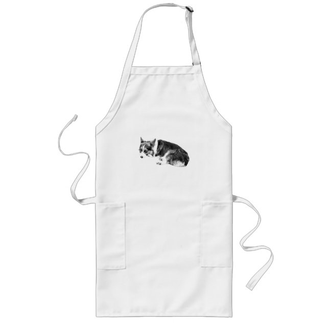 Küchen-Corgi, leise Wache Lange Schürze (Vorne)