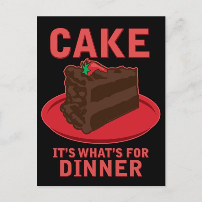 Kuchen, das ist, was für DInner ist Postkarte (Vorderseite)