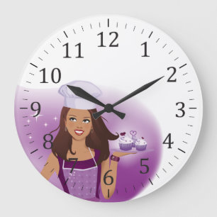 Kuchen-Dekorateur-Party-Planer-Wand-Uhr Große Wanduhr