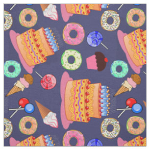 Kuchen, Eiscreme, Lollipop, Cupcakes, Donut Spaß Stoff