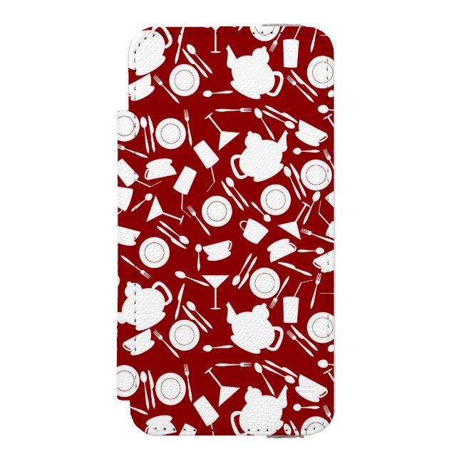 Küchen-Element-Muster Incipio iPhone Geldbeutel-Hülle (Folio Vorderseite)