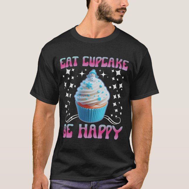 Kuchen essen glücklich T-Shirt (Vorderseite)