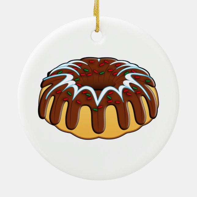 Kuchen für die Weihnachtsklassische Runde Keramik Ornament (Hinten)