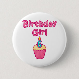 Kuchen-Geburtstags-Mädchen 6 Button
