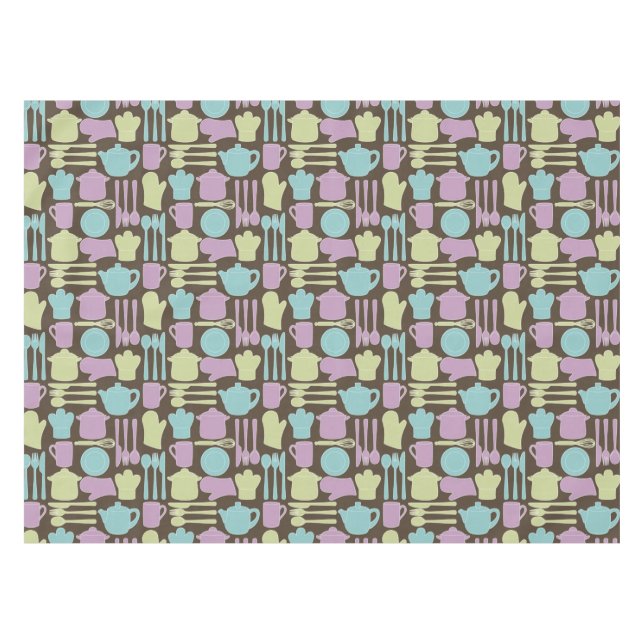 Küchen-Gerät-Muster 2 Tischdecke (Vorderseite (Horizontal))
