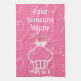 Kuchen glücklich pink Küchenhandtücher Geschirrtuch