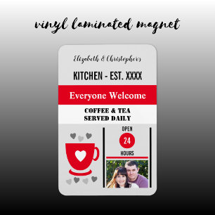 Küchen- Gründungsjahr Kaffee Tee rotes Foto Magnet