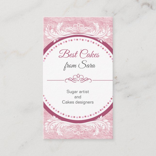 Kuchen, handgemachte 3-D-Kuchen, Backwaren Visitenkarte (Vorderseite)