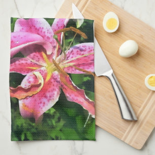 Küchen Handtuchrosa Lilien Geschirrtuch