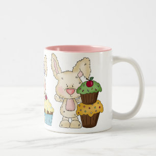 Kuchen-Häschen-Tasse Zweifarbige Tasse