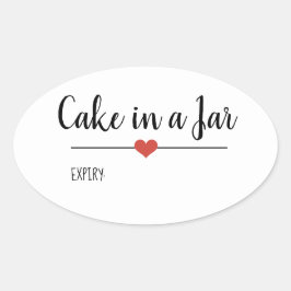 Kuchen in einem weißen Jar-Skript benutzerdefinier Ovaler Aufkleber