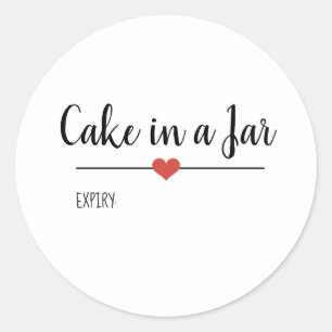 Kuchen in einem weißen Jar-Skript Runder Aufkleber