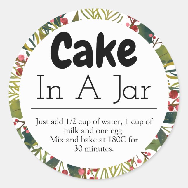 Kuchen in einer Jar Weihnachtsidee Runder Aufkleber (Vorderseite)