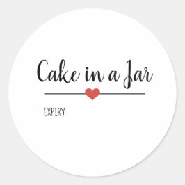 Kuchen in Jar weiß Runder Aufkleber