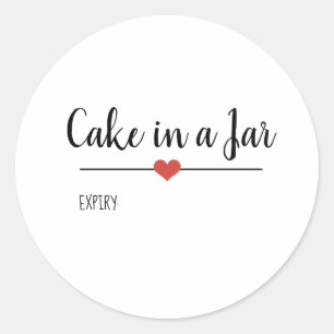 Kuchen in Jar weiß Runder Aufkleber