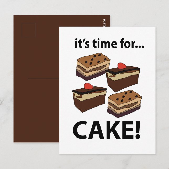 Kuchen ist Zeit für Kuchen Postkarte (Vorne/Hinten)