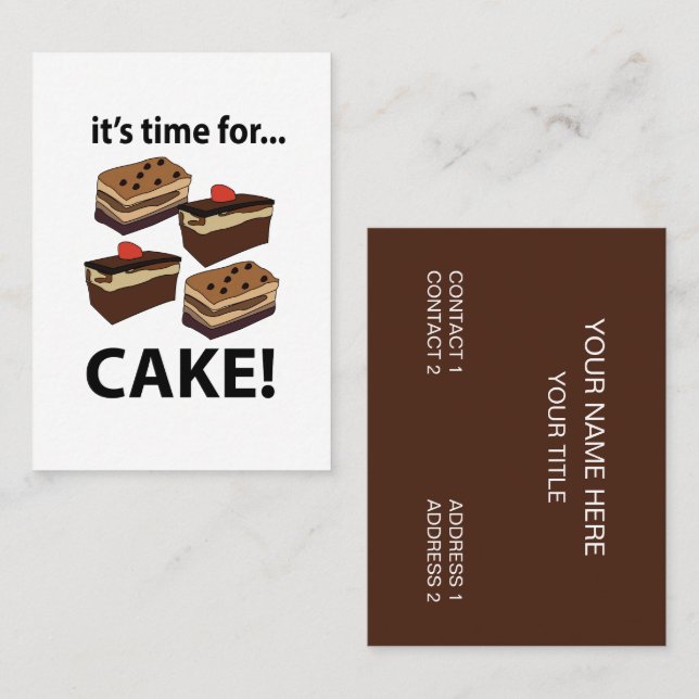 Kuchen ist Zeit für Kuchen Visitenkarte (Vorne/Hinten)