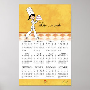 Küchen-Kalender 2012 mit Kuchen-Kochs-Kunst Poster
