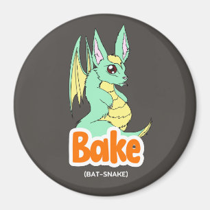 Kuchen (Katze + Kuchen) Niedlicher Kreis und Quadr Magnet