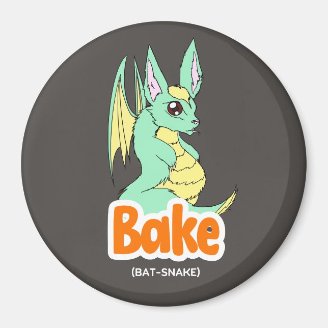 Kuchen (Katze + Kuchen) Niedlicher Kreis und Quadr Magnet (Vorne)