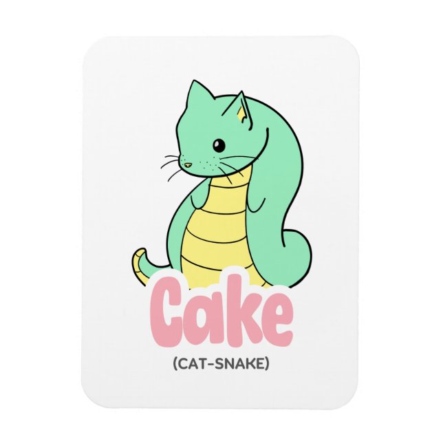 Kuchen (Katze + Schlange) Niedlicher flexibler Auf Magnet (Vertikal)