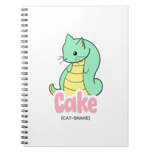 Kuchen (Katze + Schlange) Niedliches Notebook /Jou Notizblock
