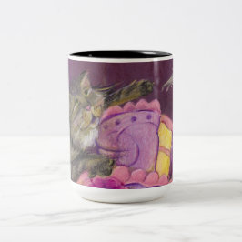 Kuchen-Katzen-Tasse Zweifarbige Tasse