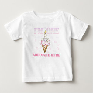 Kuchen-Kegel bin ich ein 1. Geburtstags-T-Shirt Baby T-shirt