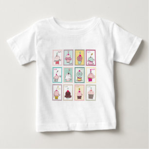 Kuchen-Kuchen-Collagen-süße Nachtisch-Imbiss-Liebe Baby T-shirt