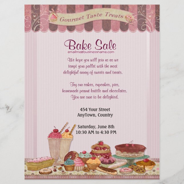 Kuchen, Kuchen und Leckereien Flyer Bake Sale (Vorne)