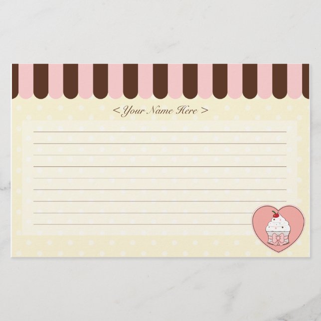 Kuchen-Liebe Briefpapier (Vorderseite)