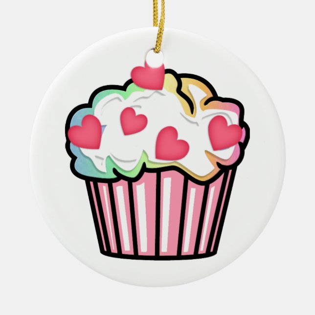 Kuchen-Liebe Keramik Ornament (Vorne)