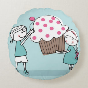 Kuchen-Liebe Rundes Kissen