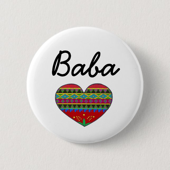 Kuchen-Liebe-ukrainische Volkskunst Button (Vorderseite)