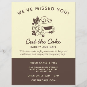 Kuchen-Logo-Bäckerei-Geschäft Wiedereröffnung Flyer