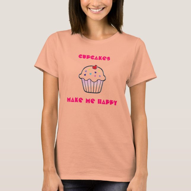 Kuchen machen mich glücklich T-Shirt (Vorderseite)