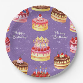 Kuchen mit Kerzen, von Natasha Us Pappteller