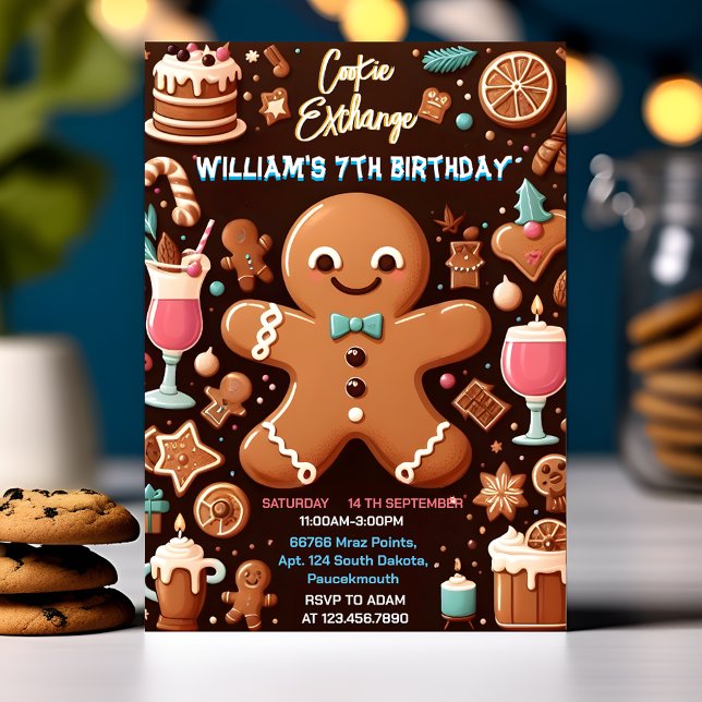 Kuchen niedliche Lebensmittel Kinder Cookie Exchan Einladung (Von Creator hochgeladen)