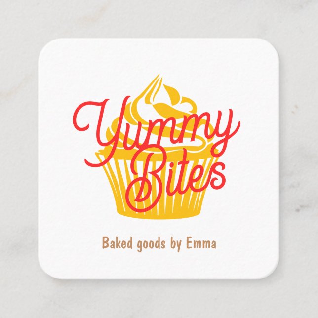 Kuchen oder Cookie Quadratische Visitenkarte (Vorderseite)