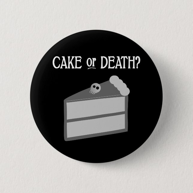 Kuchen oder Tod? Button (Vorderseite)