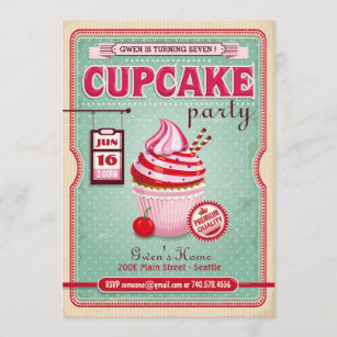Kuchen-Party-Geburtstags-Einladung Einladung
