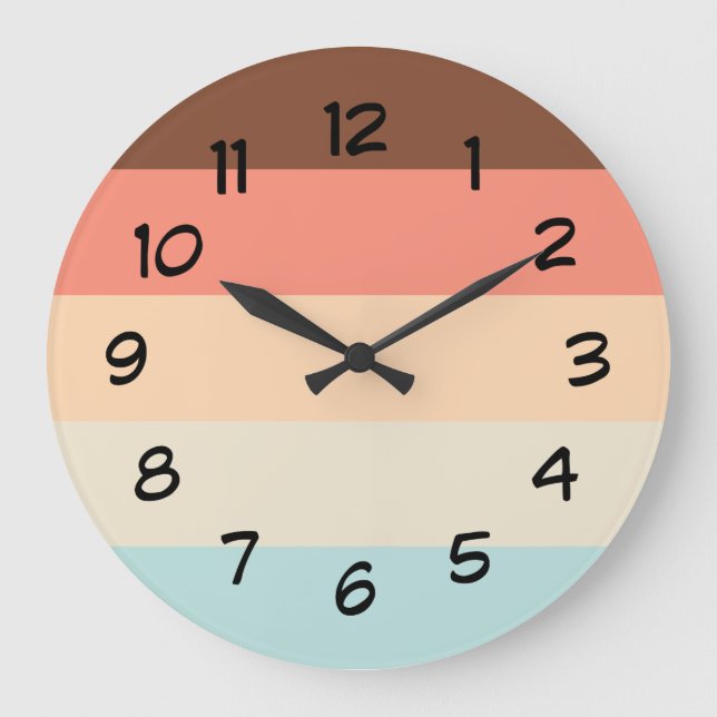 Küchen Pastellfarben Designer Inspiriert Große Wanduhr (Vorderseite)