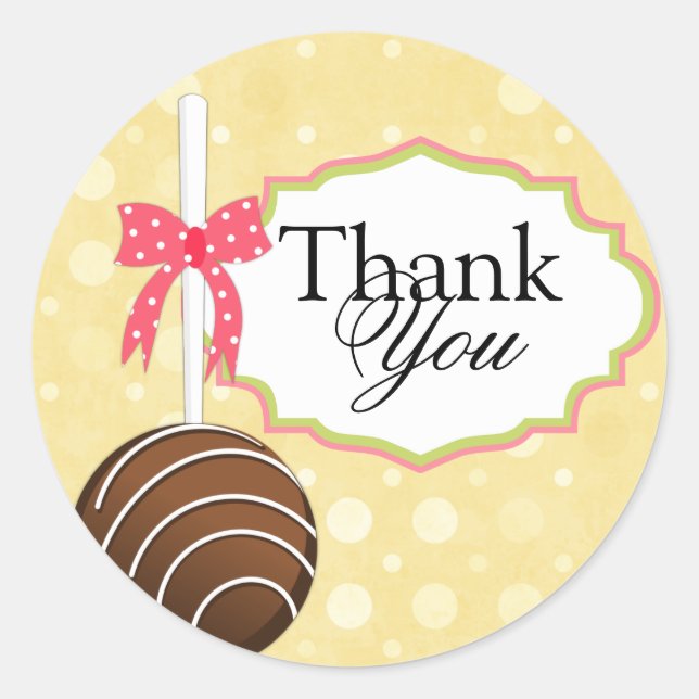 Kuchen Pop Bäckerei Danke Box Siegel Runder Aufkleber (Vorderseite)